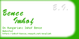bence imhof business card